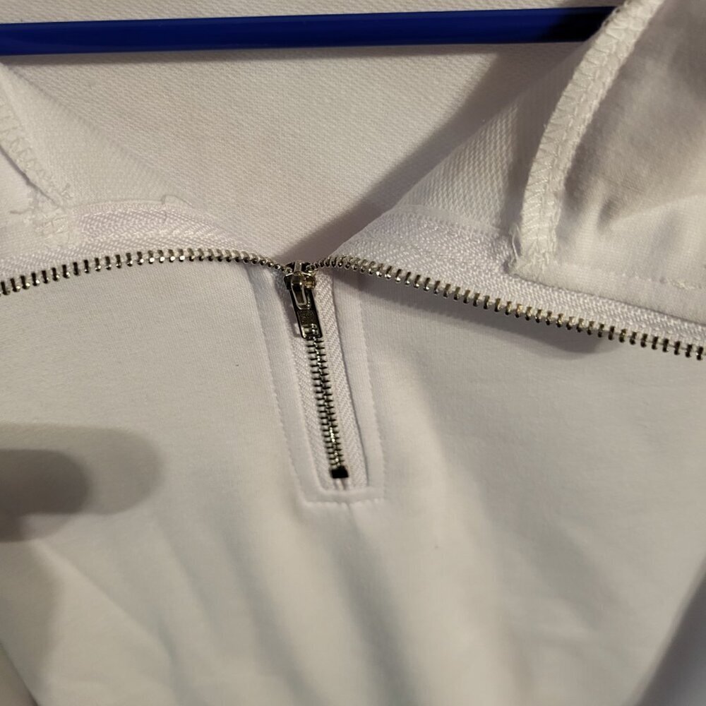 NWT SCACTO QUARTER ZIP WHITE PULLOVER SZ L - Picture 3 of 6